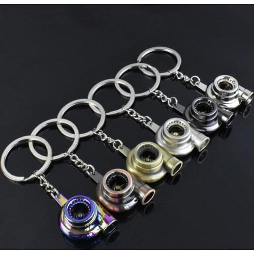 Metal Auto Part Turbo Keychain Turbine Turbocharger Blower Locksmith Car Keyholder Key Ring Turbo Keyfob Man Key Chain Trinket