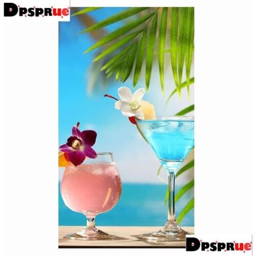 Dpsprue Full Square/Round 5D Diy Diamond Painting Kit Cross Stitch Drinking 3D Embroidery Mosaic Home Decor For Gift