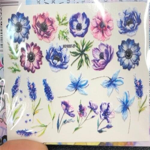 Fashion Hot Selling 6d diy Cubic Engraved Flowers Nail Stickers Acrylic Water Slide Wet Nail Decals Manicure Nail Art Women Girl