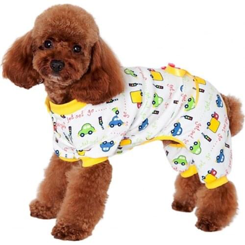 Pet Underwear Cartoon Print Four-legged Cotton Small Dog Pajamas for Indoor одежда для собак