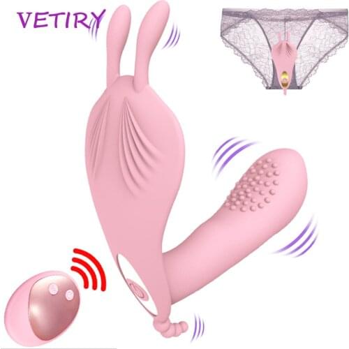 Wearable Dildo Vibrator for Women Remote Control Invisible Butterfly Vibrator Clit Stimulate Sex Toys for Woman Masturbation