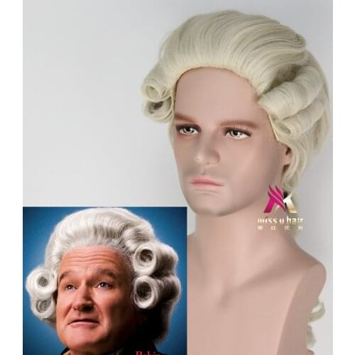 Judge Wig Halloween Theatrical Performances Historical Melodrama Lawyer Pianist Playing Court Show A Curly Wig Cosplay Props