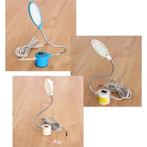 Fityle Portable 220V Sewing Machine LED Light 15/19/21 Leds Magnetic Mounting Base Gooseneck Lamp for All Sewing Machine