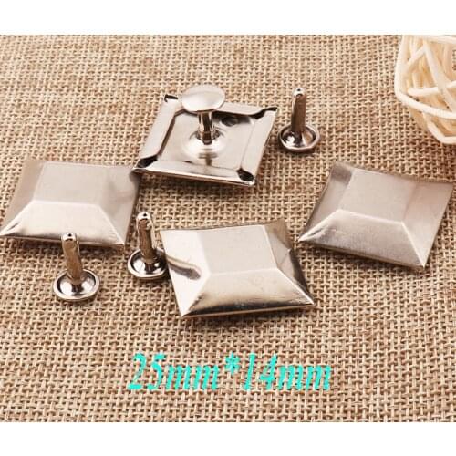 1"(25mm) Silver Double Cap Rivets,50 sets Studs Leather craft Rivet,Fastener Snaps Prong Studs,Riveted -25mm*14mm