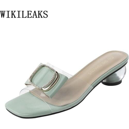 Summer Slippers Women Ladies Shoes Designer Slippers Luxury Slides Transparent High Heels Slippers Women Clear Heels for Women