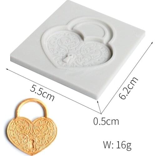 Lock silicone Love shape key fondant silicone mold for cake decorating tools cooking Sugarcraft