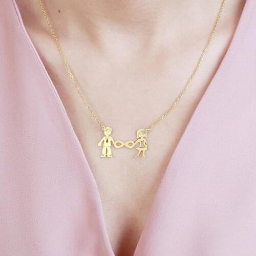 Vaoov 925 Sterling Silver Figured Infinity Necklace - Made in Turkey