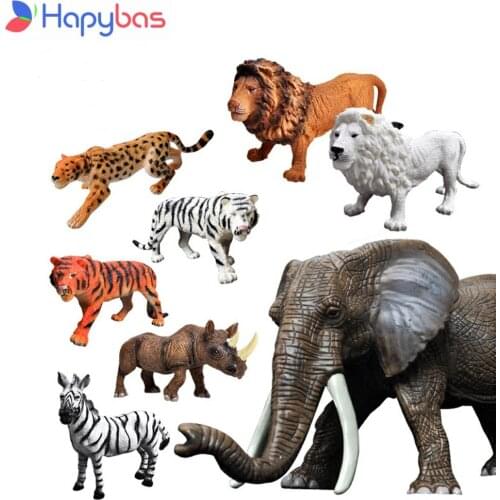 High Quality big size Simulation Model toy Wild Animals Toys LEOPARD RHINOCEROS LION ELEPHANT TIGER Collect toys