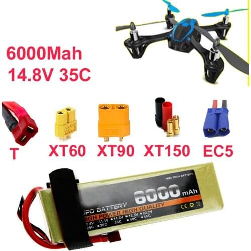 High rate battery 4s 35c 14.8v 6000mah drone battery aircraft li-poly battery 35C low resistance rechargeable fpv battery
