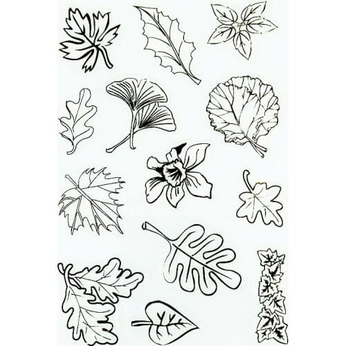 YLCS024 leaves Silicone clear stamps for Scrapbooking DIY album cards making decoration transparent stamps rubber stamp 11*16cm