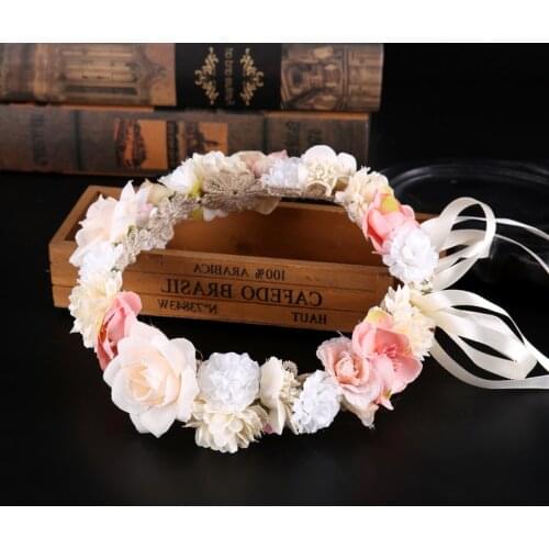 Boho Style Flower Headbands for Women Girls Floral Garland Wreath Tiaras Wedding Crown Hair Accessories Headpieces Jewelry Gifts
