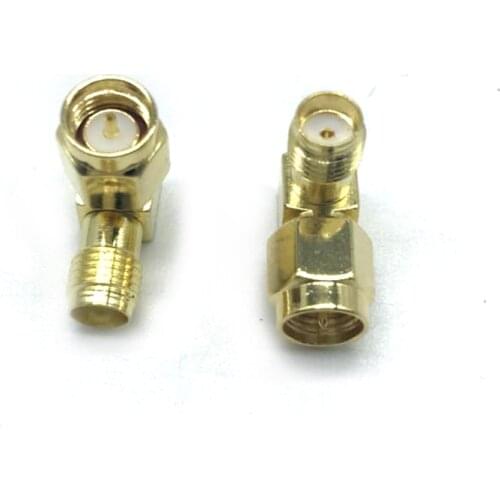 1pcs SMA Male To Female Right Angle 90 Degree Golden Color for RC Drone FPV Racing Radio Walkie Talkie Antenna Connecter Adapter