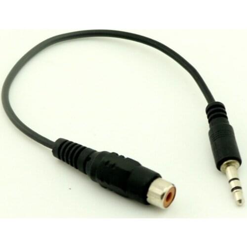 10pcs 3.5mm Stereo Male to RCA Phono Female AV Adapter Cable For GPS Video 20cm Black