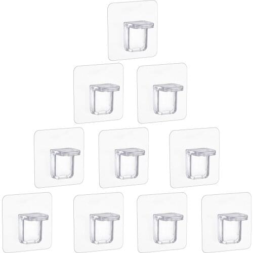 10PC Fixed Hook Up Perforation-free Wardrobe Fixing Bracket Layered Partition Support Pegs Cabinet Shelf Holders Competent
