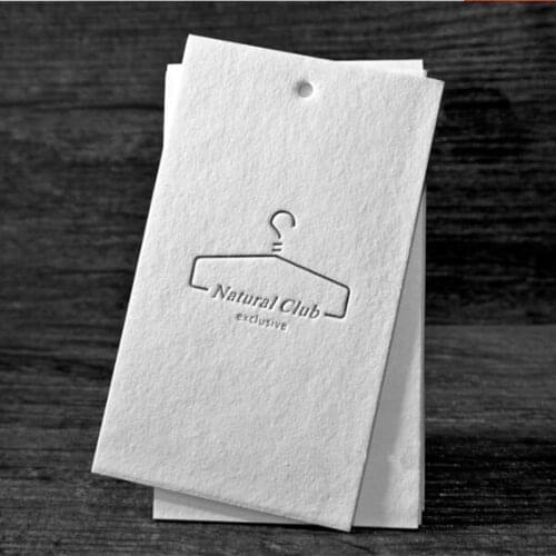 1000Pcs/Lot 700g Kapok Paper Hangtag Clothing/Bag/Shoes Hang Tag Embossing Printing Eco-friendly