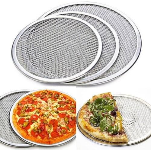 200Pcs 6"/8"/9"10"/12"/14" Seamless Rim Aluminium Mesh Pizza Screen Baking Tray Net Kitchen Cookware Bakeware Baking Pizza Tool