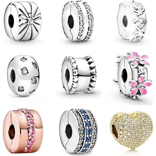 2019 NEW 100% 925 Sterling Silver Sparkling Sunburst Flash Leaves Clip Charm Fit DIY Bracelet Women Original Fashion Jewelry Gif