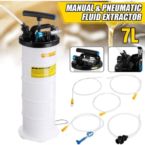 7L Manual/Pneumatic Fluid Extractor Oil Transfer Pump Engine Diesel Fuel Tank Car Truck Boat Portable Vacuum Fluid Extractor Kit