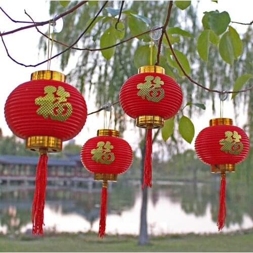 9 pcs/pack) China Flocking Lantern Festival Supplies Birthday Wedding Party Decoration gift craft DIY hanging lantern supplies