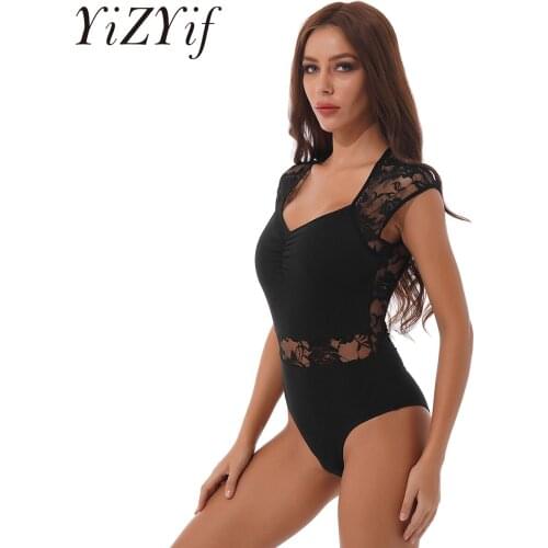 Ballet Leotards For Women Gymnastics Leotard Lace See-through Dance Leotard Professional Ballerina Dance Wear Ballet Costume