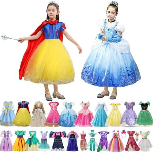 Snow White Princess Dress For Girls Rella Fluffy Ball Gown Kids Elsa And Anna Games Costumes Unicorn Party Clothes