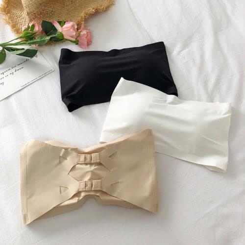 Girls Strapless Bra Womens Stretchy Wrap Tube Top Bandeau Cropped Tanks Underclothes Tops For Female SS6055