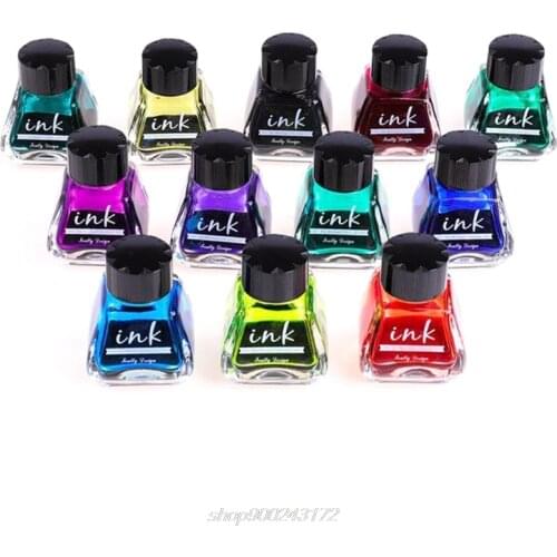 1 Bottle Pure Colorful 30ml Fountain Pen Ink Non-carbon Refilling Ink Stationery A16 21 Dropship