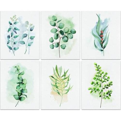 Color-Banner Botanical Leaves Poster Prints,Unframed Pictures Wall Art Decor for Bedroom Living Room