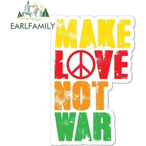 EARLFAMILY 13cm x 8.4cm For Peace Make Love Not War Car Sticker Fashion Decal Occlusion Scratch Car Styling Decoration