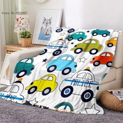 Car Sailboat Flannel Blanket 3D Print Motorcycle Bike Truck Fleece Blanket Cartoon Transportation Blanket Home Throw Blanket