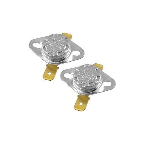 2 Pcs 95C NC 250V AC 10A Switch Ceramic Thermostat KSD301