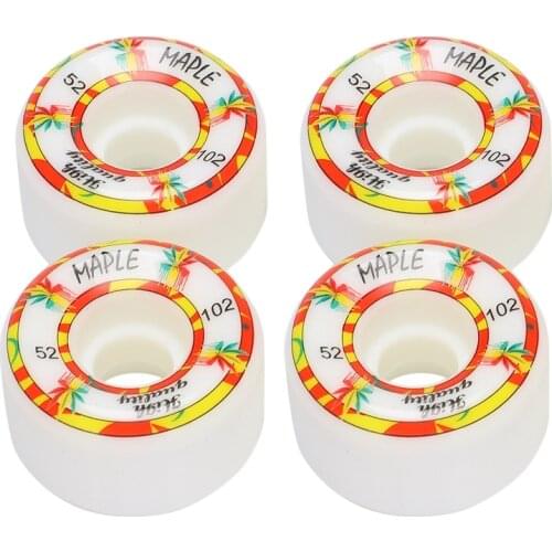 MAPLE 4Pcs/Set Skateboard Wheels 52X32mm PU Skateboard Wheels Double Rocker Skateboard Wheels High Resilience Wheels