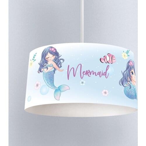 Lamp For Kids Bedrooms Light Chandelier for Living Room Childrens Room Light Blue Mermaid Fish Model 249