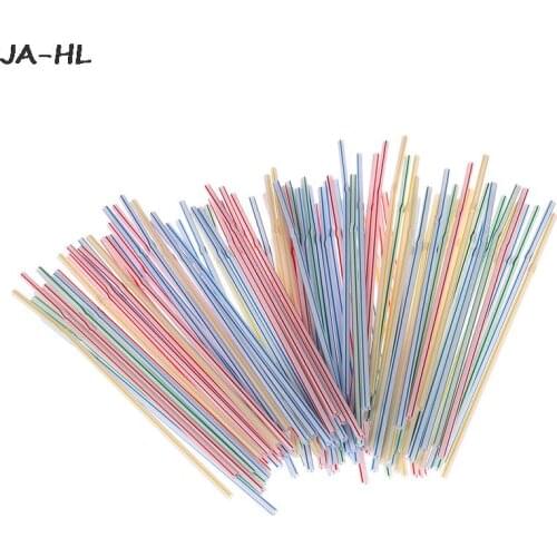 Hot! Colorful 100PCS Curved Plastic Drinking Straw Cocktail Wedding Birthday Party Summer Drinking Straws Bar Drink Accessories