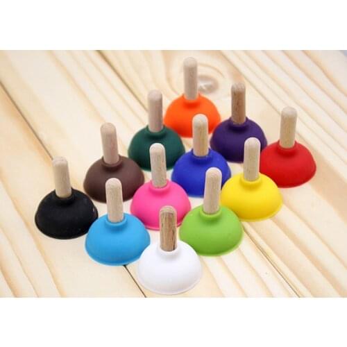 Lot 6 Pcs Plunger Holder Sucker Toilet Shape Wood Stand Cell Phone