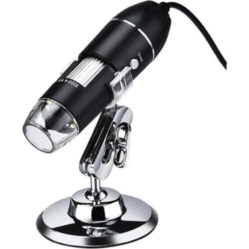 500X 1000X 1600X Magnification Microscope, LED USB 2.0 Digital Microscope, Mini Camera with Metal Stand, Support Win 7 8 10 XP