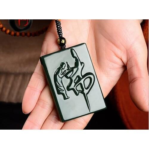 Fashionable jadees crafts natural jades Buddha and green jades Buddha for men and women lucky talisman + rope delivery