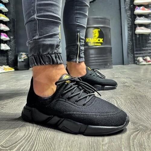 Knack Sports Male Shoes KX300 Black Seasonal Sports Style Sneakers Lace-Up 2021 Spring Summer Fashion Trend Orthopedic Casual Base