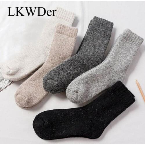 LKWDer 5 Pairs Mens Super Thick Woolen Socks Winter Warm Fleece Towel Woolen Socks Men Soft Wool Male Socks Calcetines Hombre