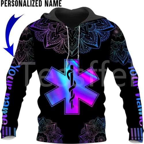 Tessffel Newest Emergency Medical Technician EMT EMS Paramedic Nurse NewFashion 3DPrinted Tracksuit Autumn Hoodies Men/Women C11