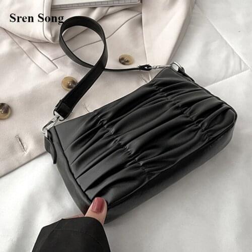 2021 New Mini Handbags Women Cloud Retro Armpit Shoulder Bags Female Fold Baguette Bags Fashion Vintage Purses And Handbags