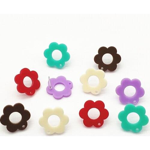 New arrival! 18x17mm 100pcs Matte effect Flower Ear Stud for Handmade Earring DIY Accessories,Jewelry Findings & Components