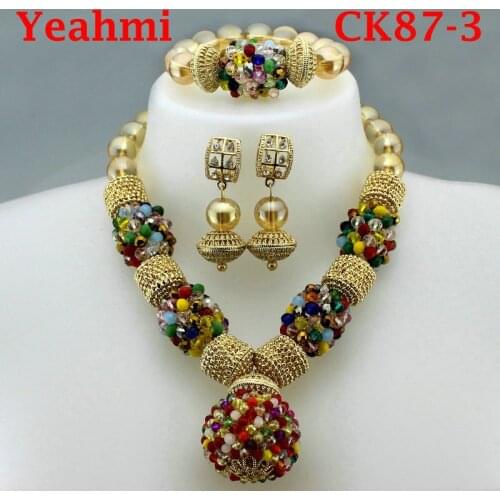 2020 New Arrival Fashion Dubai Gold Color Jewelry Sets Big Luxury Costume Jewelry Sets For Women Party CK86-1