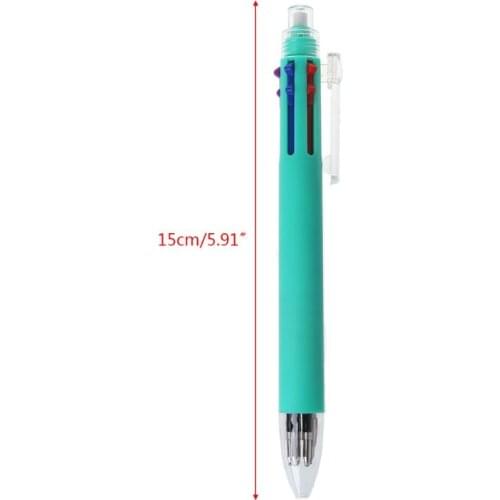 New 0.7mm 5 Colors In One Retractable Ballpoint Pens Mechanical Pencil Smooth Writing Tip Note Taking School Stationery Office