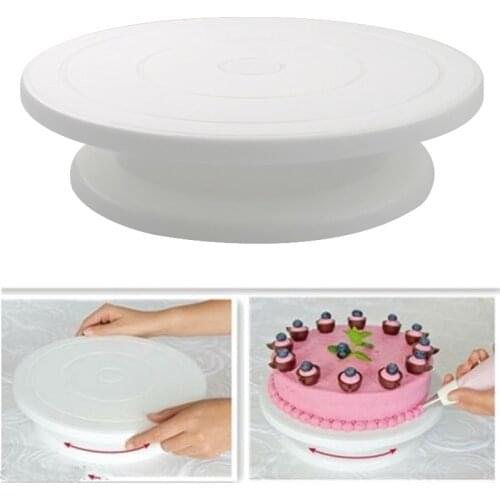 Plastic Rotating Anti-skid Round Cake Turntable Decorating Stand Cake Rotary Table Plate Kitchen DIY Pan Baking Tool Home Tool