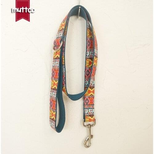 MUTTCO retailing self-design modern serviceable dog leash THE BOHEMIAN national style dog collars and leashes 5 sizes UDL050