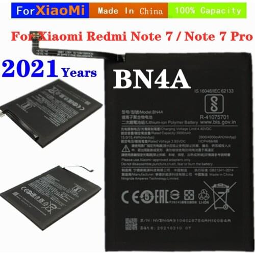 2020 Years Replacement Battery For Xiaomi Redmi Note7 Note 7 Pro M1901F7C Bateria High Quality BN4A 4000mAh Phone Battery