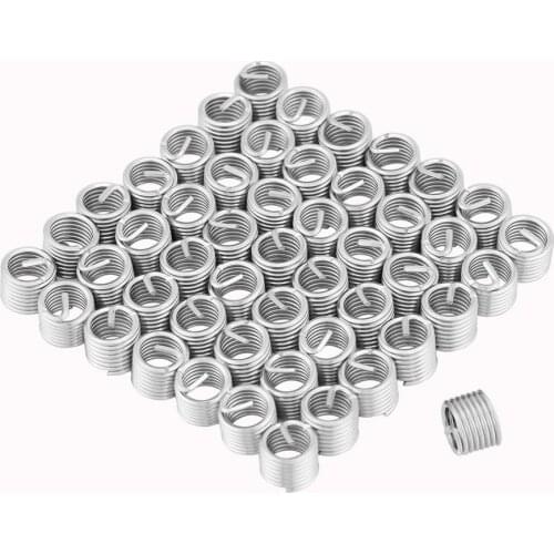 Threaded Inserts 50Pcs Coiled Wire Helical Screw Thread Repair Inserts M8 x 1.25 x 1.5D Length Stainless Steel