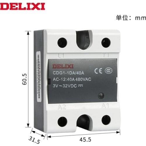 DELIXI Solid State Relay Single Phase CDG1-1DA/10A 20A 25A 40A 60A 80A 100A DC Control AC SSR-10DA SSR-20DA SSR-25DA