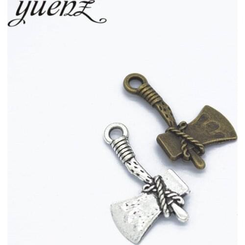 YuenZ 10pcs Bronze Tibetan Silver Plated ax Charms Pendant Jewelry Making Accessories DIY Crafts 28*17mm J213